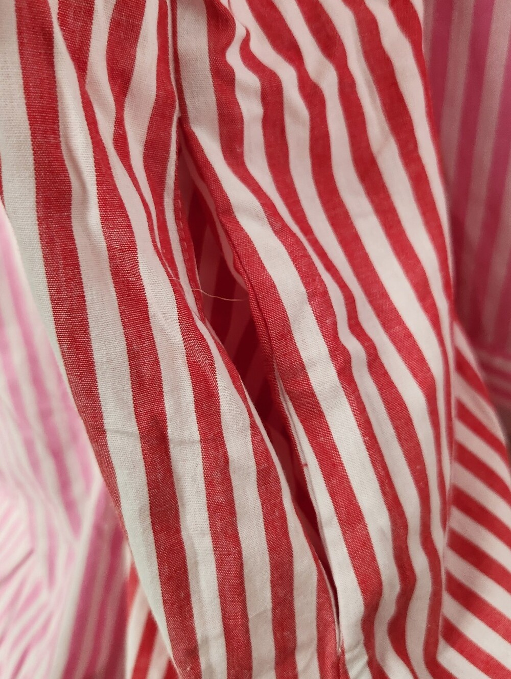 Davi & Dani Red Pink Striped Red Pink Colorbock Button Up Shirt Womens Sz 1XL - Picture 6 of 8